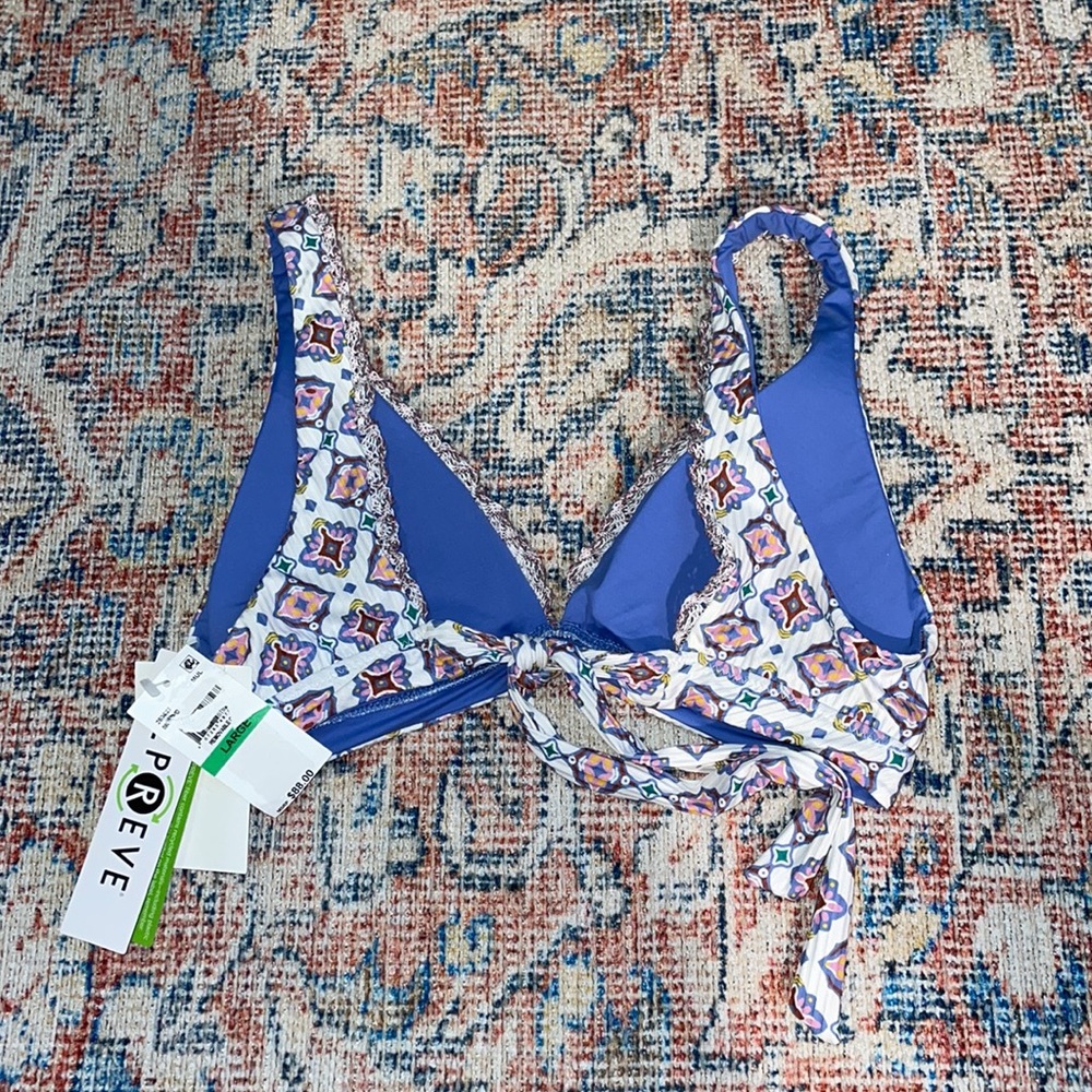 Becca Rebecca Virtue Elliana Banded Halter Bikini Top in Marrakesh SZ L NWT - Picture 6 of 6